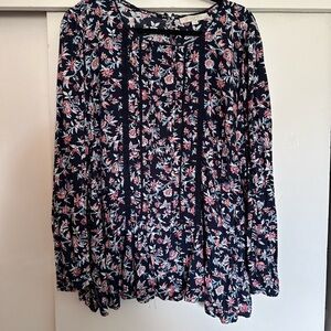 Loft floral navy top with peplum size 22 Euc